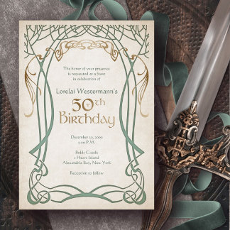 Mittelalterliche Fantasie 50. Geburtstag Einladung
