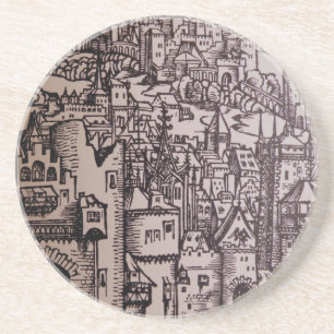 mittelalterliche Fantasiestadt Getränkeuntersetzer