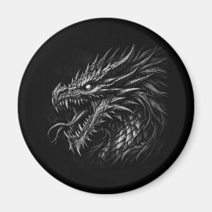 Mittelalterliche Fantasy-Grungekunst im Drachensti Magnet