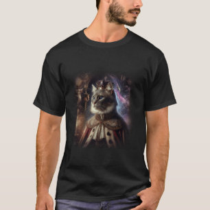 Mittelalterliche Fantasy-Katzenkönig-Surrealismus T-Shirt