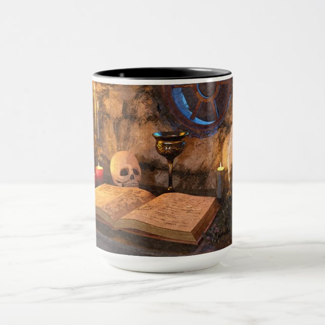 Mittelalterliche Fantasy-Zauberer-Studie Tasse (Zentrum)