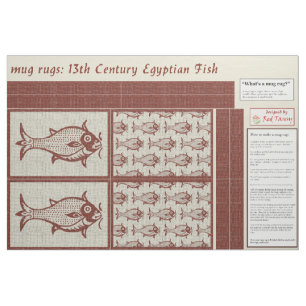 Mittelalterliche Fisch-Mug-Matten Stoff