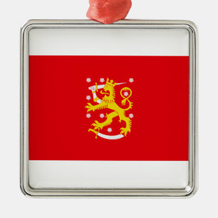 Mittelalterliche Flagge Finnlands Ornament Aus Metall