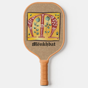 mittelalterliche florale Illuminosa Letter m Monog Pickleball Schläger