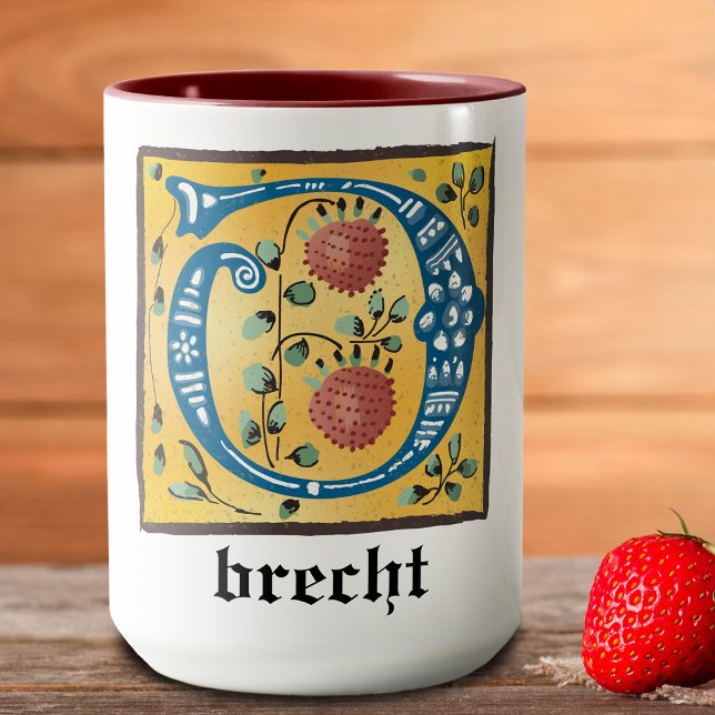 mittelalterliche florale Tasse Letter O Monogramm (Von Creator hochgeladen)