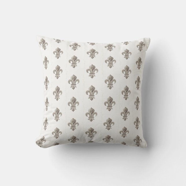 Mittelalterliche französische Lilie Throw Kissen (Vorderseite)