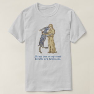 Mittelalterliche Frau und Ziege T-Shirt