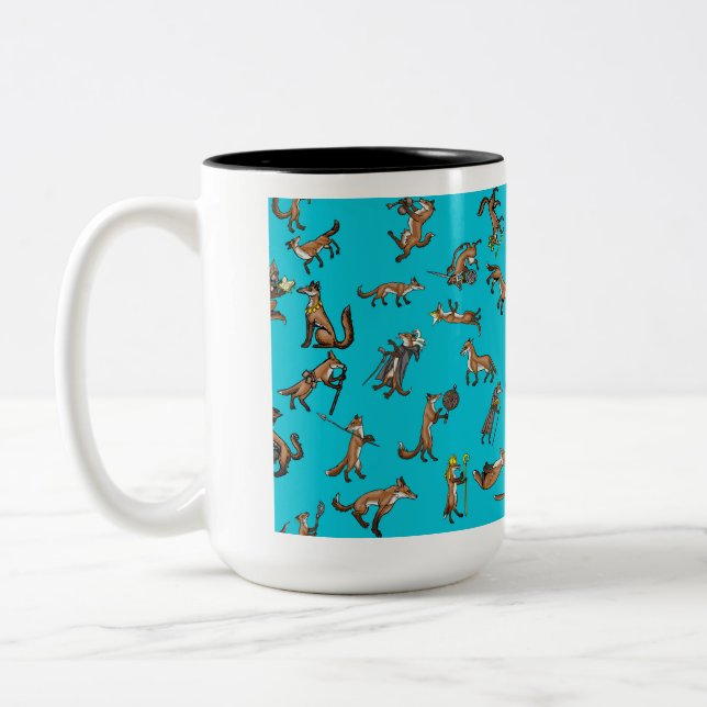 Mittelalterliche Füchse Zweifarbige Tasse (Links)