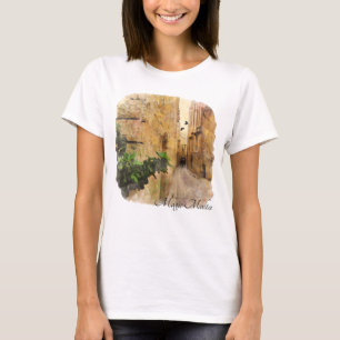 Mittelalterliche Gasse Alte Gebäude Farbe T-Shirt