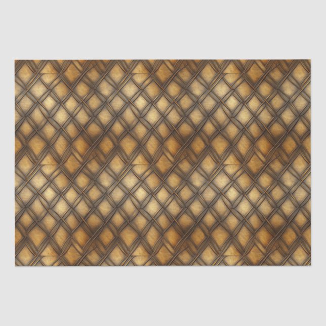 MITTELALTERLICHE GOLD-HOLZMETALL-DEKUPATION SEIDENPAPIER (Vorderseite)