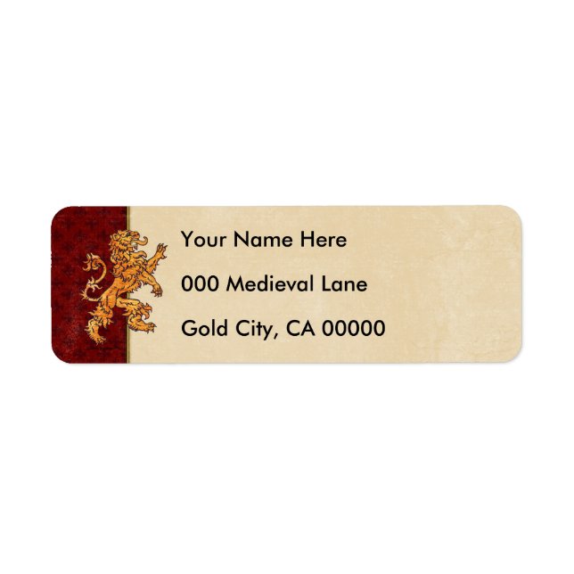 Mittelalterliche Gold Lion Rote Lilie (Vorne)