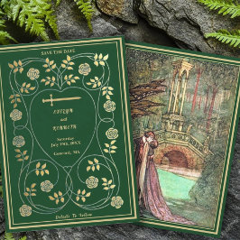 Mittelalterliche Goldflorenkärte und Hochzeit mit Save The Date