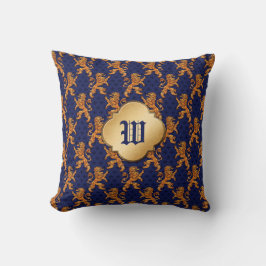 Mittelalterliche Goldlöwe-Blau-Lilie Kissen