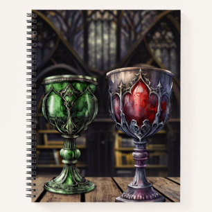Mittelalterliche Gotische Grüne Goblet Burg Notizbuch