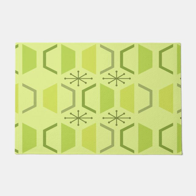 Mittelalterliche Hexagons Chartreuse Fußmatte (Vorderseite)