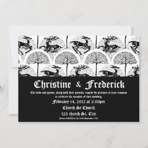 Mittelalterliche Hirsche und Bäume, Einladung 5"x7