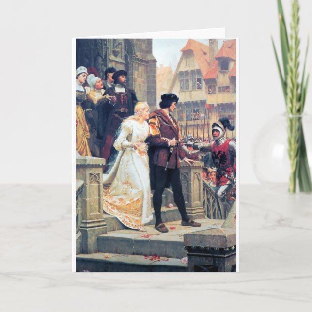 Mittelalterliche Hochzeit Romance Karte (Vorderseite)