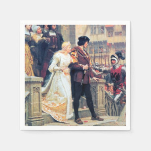 Mittelalterliche Hochzeitbräune - Rittermalerei Serviette