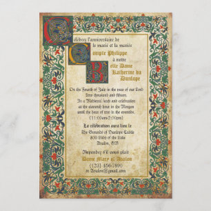 mittelalterliche Hochzeitskarte Einladung