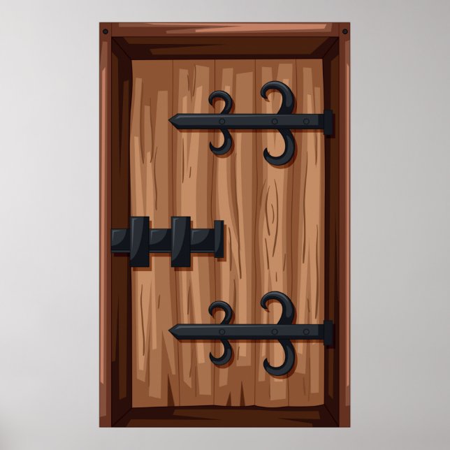 mittelalterliche Holztür Poster (Vorne)