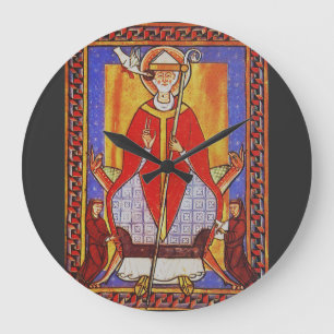 Mittelalterliche Ikone des heiligen Gregor des Gro Große Wanduhr