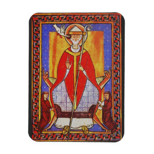 Mittelalterliche Ikone des heiligen Gregor des Gro Magnet