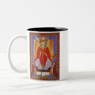 Mittelalterliche Ikone des heiligen Gregor des Gro Zweifarbige Tasse