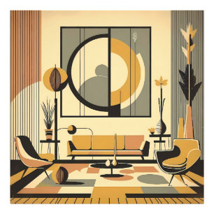 Mittelalterliche Innenarchitektur Herbsttöne Wohnz Fotodruck