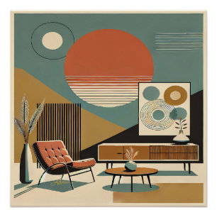 Mittelalterliche Innenraumgestaltung Wohnzimmer Su Poster