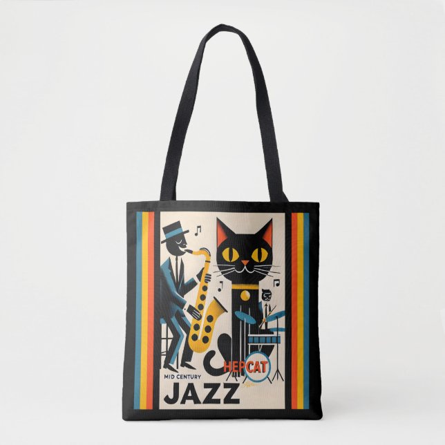 Mittelalterliche Jazz-Zeitalter HepCat Black Cat Tasche (Vorderseite)