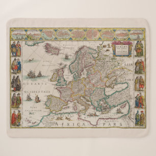 Mittelalterliche Karte Europas (von Willem Blaeu) Sherpadecke