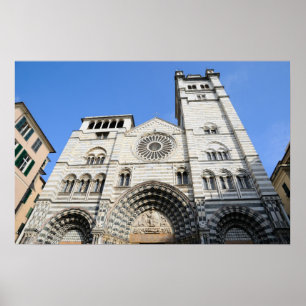 Mittelalterliche Kathedrale Genua, Italien Poster