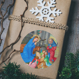 Mittelalterliche Katholische Christliche Weihnacht Runder Aufkleber