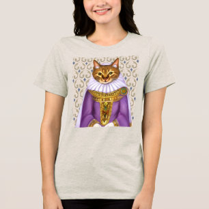 Mittelalterliche Katze Maiden Tri-Blend Shirt