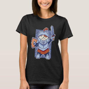 Mittelalterliche Katze mit Schwert und Scheidendra T-Shirt