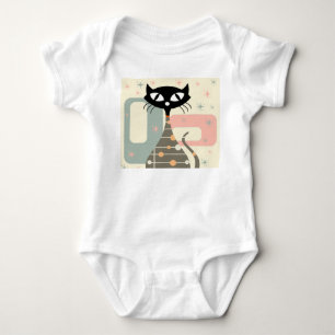 Mittelalterliche Katze Mitte des Jahrhunderts Mode Baby Strampler