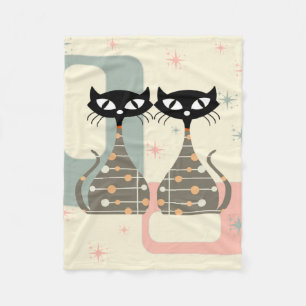 Mittelalterliche Katze Mitte des Jahrhunderts Mode Fleecedecke
