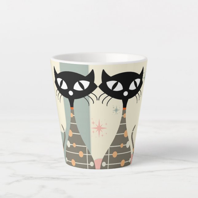 Mittelalterliche Katze Mitte des Jahrhunderts Mode Milchtasse (Vorderseite)