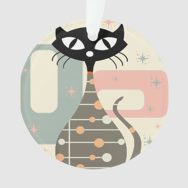 Mittelalterliche Katze Mitte des Jahrhunderts Mode Ornament (Vorderseite)