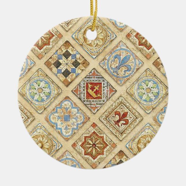 Mittelalterliche Keramik Kronen Lilie Keramik Ornament (Vorne)