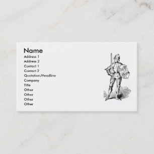 Mittelalterliche Knight Business Card Visitenkarte