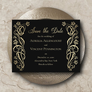 Mittelalterliche königliche Rose Hochzeit retten d Save The Date