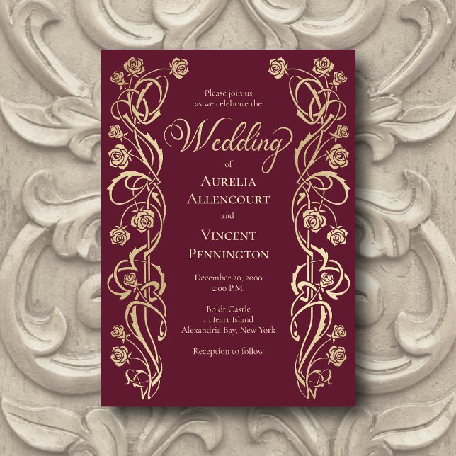 Mittelalterliche königliche Rose Schwert Hochzeit  Einladung (Von Creator hochgeladen)