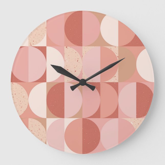 Mittelalterliche Kreise: Modernes geometrisches Mu Große Wanduhr (Vorderseite)