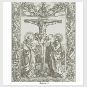 Mittelalterliche Kreuzigung Jesu Christi Aufkleber