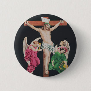Mittelalterliche Kreuzigung Jesu Christi Button