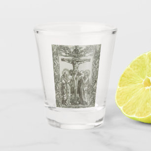 Mittelalterliche Kreuzigung Jesu Christi Schnapsglas