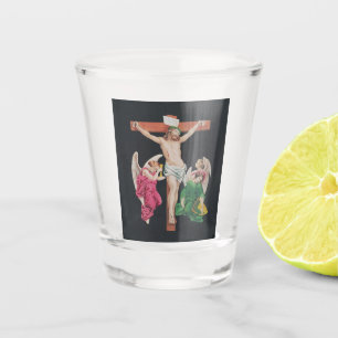 Mittelalterliche Kreuzigung Jesu Christi Schnapsglas