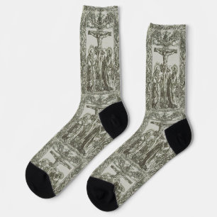 Mittelalterliche Kreuzigung Jesu Christi Socken
