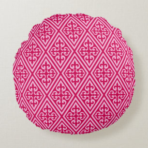 Mittelalterliche Kreuzmatratze - Fuchsia Pink Rundes Kissen